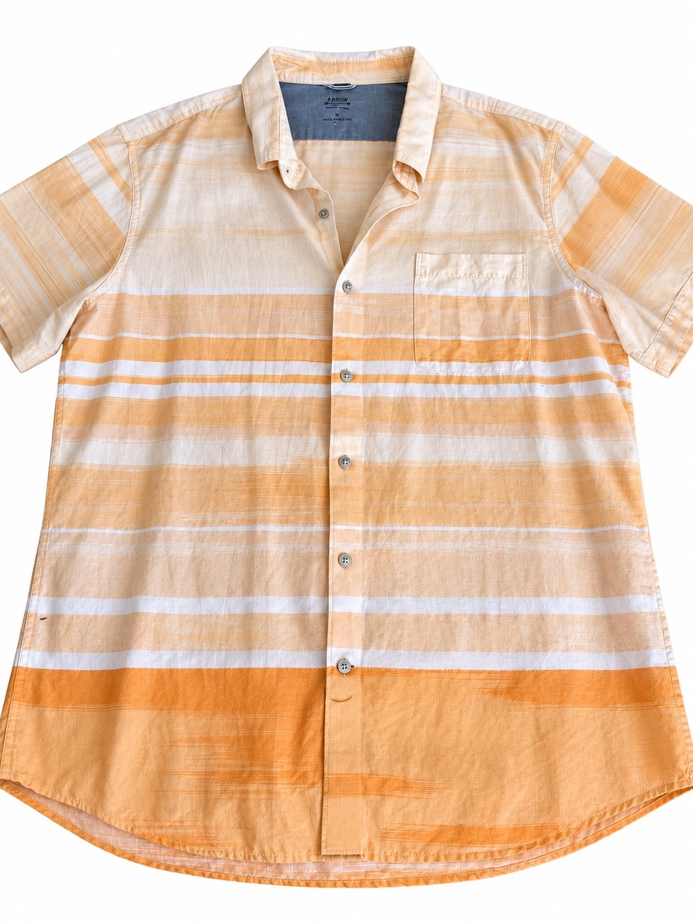 Izod Men's Short-Sleeve Striped Button-Down Shirt - size XL